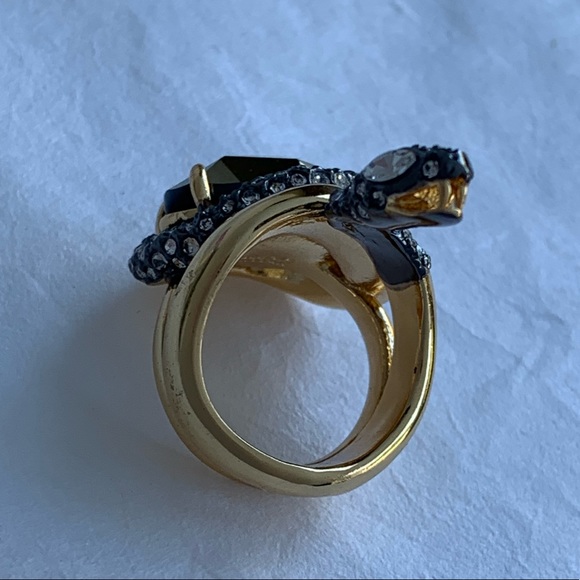 Alexis Bittar Vanitas Coiled Serpent Crystal Snake  Cocktail Ring - Picture 13 of 16